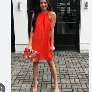 Zara coral high neck dress! Sz L